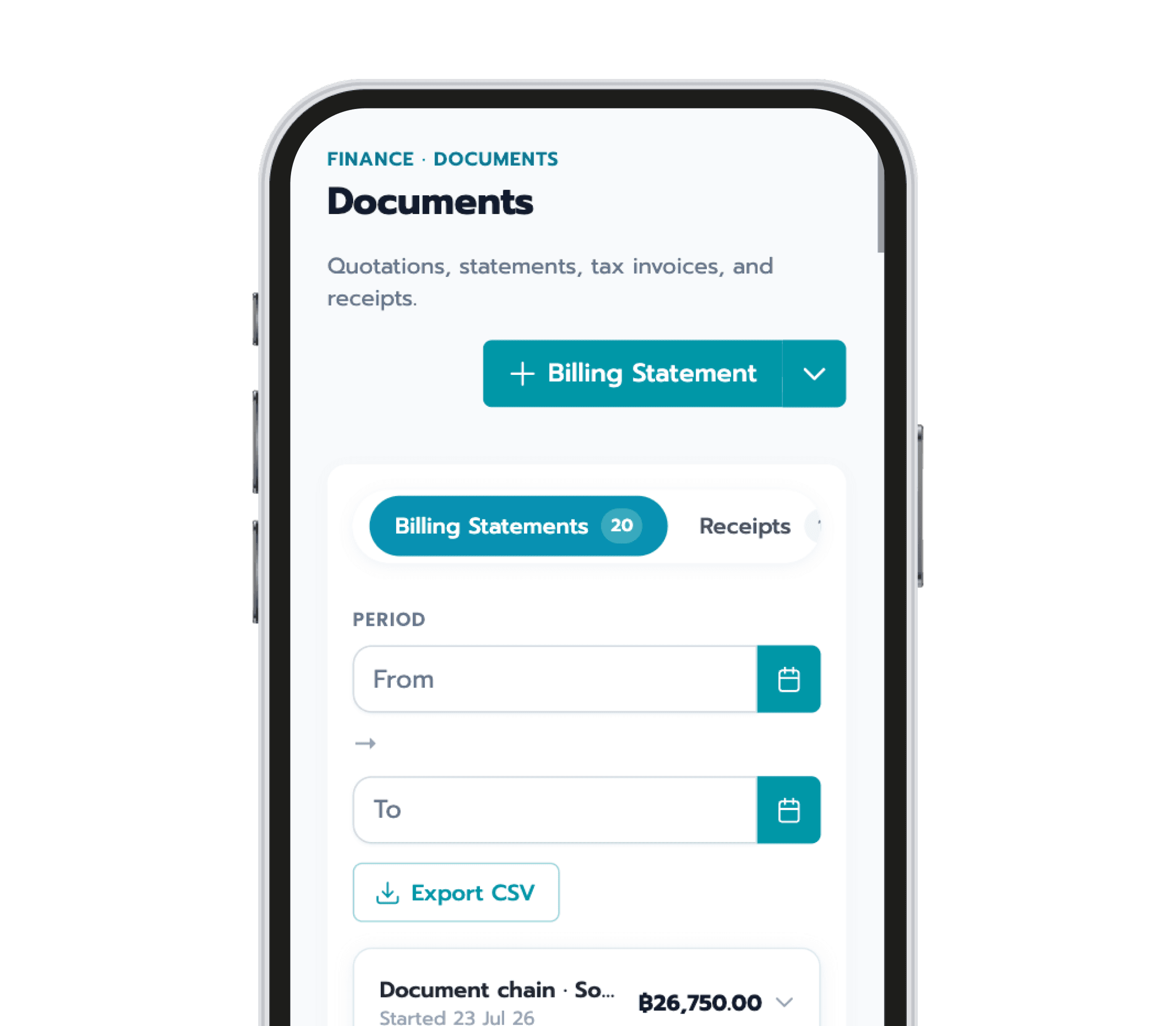 CloudNurse invoice interface